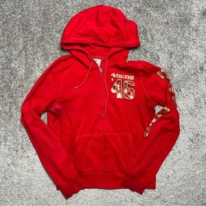 PINK San Francisco 49ers Zip Bling Hoodie